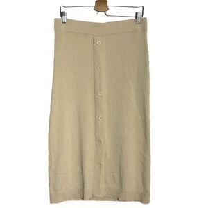Beige Midi Pencil / Straight Skirt, New York & Co. Large